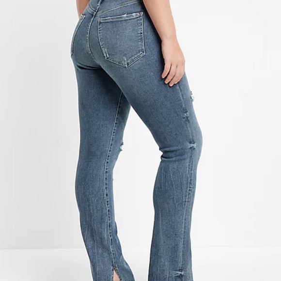 Express Skyscraper High Rise Jeans with Split Hem size 14S - Picture 1 of 10